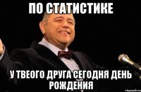 по статистике у твеого друга сегодня день рождения