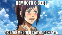 немного о себе люблю много и сытна пожрать