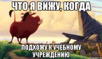 что я вижу, когда подхожу к учебному учреждению