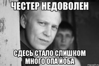 честер недоволен сдесь стало слишком много опа йоба