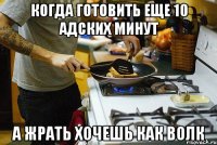 когда готовить еще 10 адских минут а жрать хочешь как волк