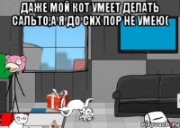 даже мой кот умеет делать сальто,а я до сих пор не умею( 