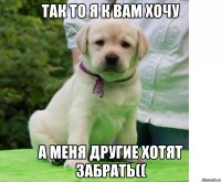 так то я к вам хочу а меня другие хотят забрать((
