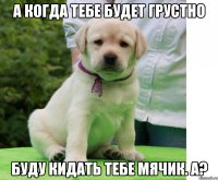 а когда тебе будет грустно буду кидать тебе мячик. а?