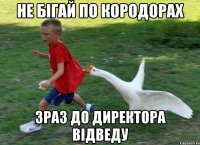 не бігай по кородорах зраз до директора відведу