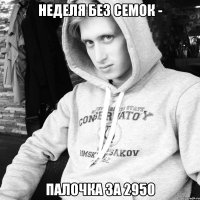 неделя без семок - палочка за 2950