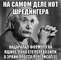 на самом деле кот шредингера нацарапал формулу на ящике, пока его перевозили, а эрвин просто переписал её