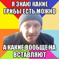 я знаю какие грибы есть можно а какие вообще на вставляют