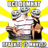 все помнят правило 15 минут?