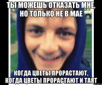 ты можешь отказать мне, но только не в мае когда цветы прорастают, когда цветы прорастают и таят