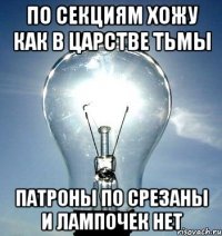 по секциям хожу как в царстве тьмы патроны по срезаны и лампочек нет