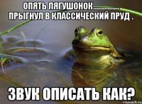 опять лягушонок................ прыгнул в классический пруд . звук описать как?