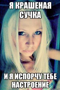 я крашеная сучка и я испорчу тебе настроение