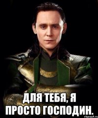  для тебя, я просто господин.