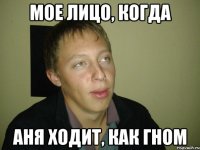 мое лицо, когда аня ходит, как гном