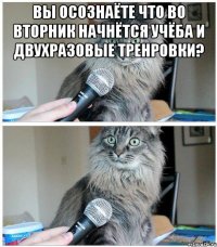 вы осознаёте что во вторник начнётся учёба и двухразовые тренровки? 