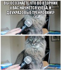 вы осознаёте что во вторник у вас начнётся учёба, и двухразовые тренровки!? 
