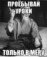 проёбывай уроки только в меру