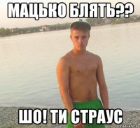мацько блять?? шо! ти страус