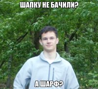 шапку не бачили? а шарф?