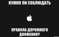 нужно ли соблюдать правила дорожного движения?