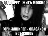 горк орет - жить можно горк зашипел - спасайся все живое