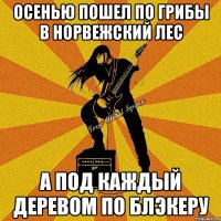 осенью пошел по грибы в норвежский лес а под каждый деревом по блэкеру
