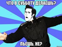 что в субботу делаешь? пьешь, не?