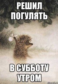 решил погулять в субботу утром