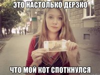 это настолько дерзко что мой кот споткнулся