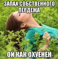 запах собственного пердежа ой как охуенен