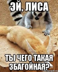 эй, лиса ты чего такая збагойная?