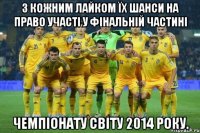 з кожним лайком їх шанси на право участі у фінальній частині чемпіонату світу 2014 року.