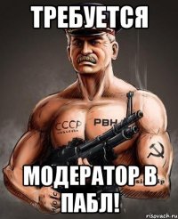 требуется модератор в пабл!
