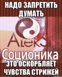 надо запретить думать это оскорбляет чувства стрижей
