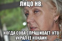 лицо нв, когда сова спрашивает, кто украл её кокаин