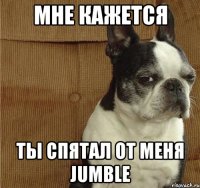 мне кажется ты спятал от меня jumble