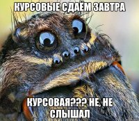 курсовые сдаём завтра курсовая??? не, не слышал