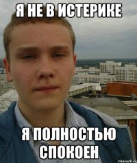 я не в истерике я полностью спокоен