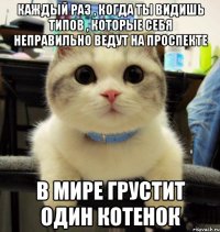 каждый раз , когда ты видишь типов , которые себя неправильно ведут на проспекте в мире грустит один котенок