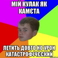 мій кулак як камєта летить довго но урон катастрофічєский