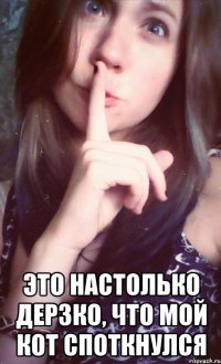  это настолько дерзко, что мой кот споткнулся