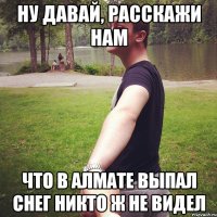 ну давай, расскажи нам что в алмате выпал снег никто ж не видел