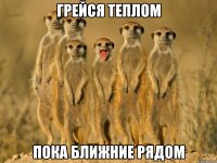 грейся теплом пока ближние рядом