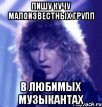 пишу кучу малоизвестных групп в любимых музыкантах