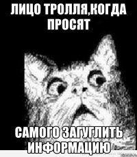 лицо тролля,когда просят самого загуглить информацию