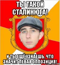 ты такой сталинюга! и ты ещё узнаешь, что значит левая оппозиция!