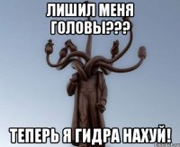 лишил меня головы??? теперь я гидра нахуй!
