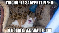 поскорее заберите меня от этого уебана турка!