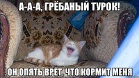 а-а-а, грёбаный турок! он опять врёт, что кормит меня